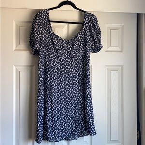 Blue floral mini dress